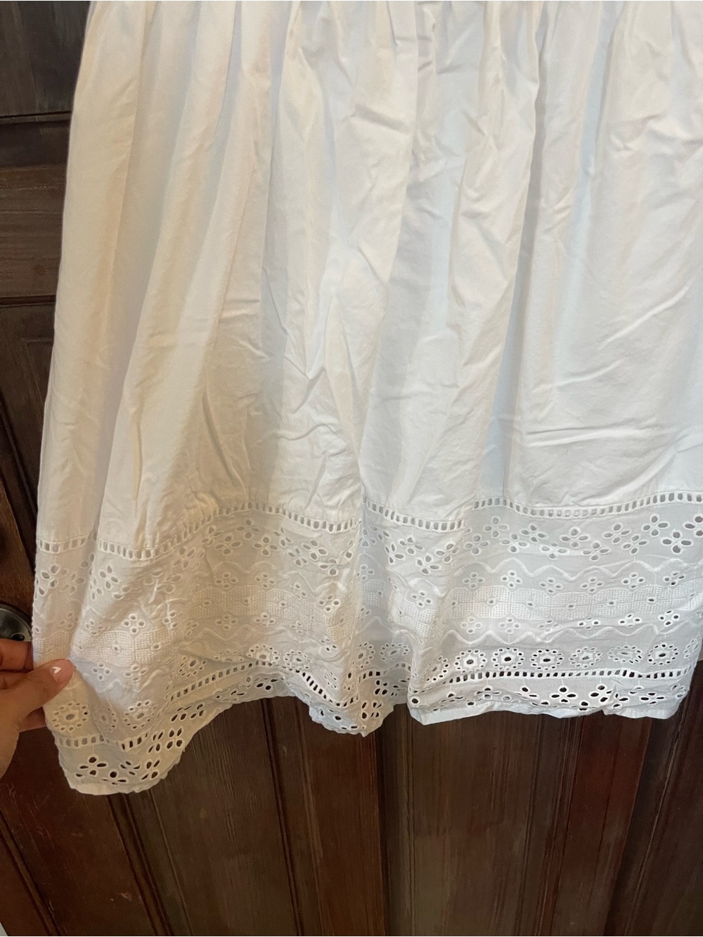 Forever that Girl White Eyelet Puff-Sleeve Baby Doll Dress by Anthropologie Size - Picture 6 of 8